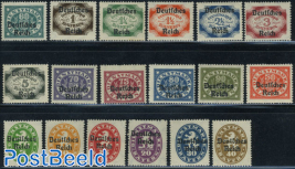 On service, overprints on Bavaria stamps 18v