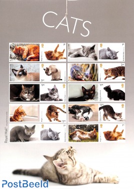Cats 10v s-a in collector's sheet m/s