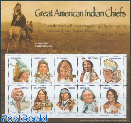 Great American Indian Chiefs 10v m/s
