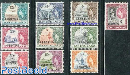 Definitives of Basutoland overprinted 10v