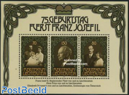 Franz Josef II 75th anniversary s/s