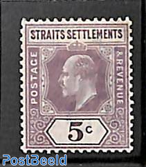 Straits Settlements, 5c, Stamp out of set