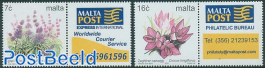 Personal stamps, flowers 2v with tabs