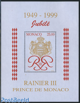 Rainier III jubilee s/s