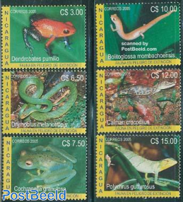 Reptiles, Amphibians 6v