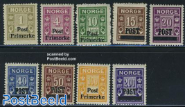Overprints on postage due stamps 9v