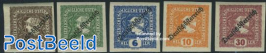 Newspaper stamps, overprints 5v