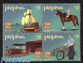 Postal transport history 4v [+]
