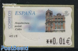 Automat stamp, Cadiz post office, (face value may vary)