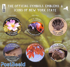 Official symbols, emblem's icons of New York State 6v m/s