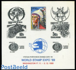 World Stamp Expo special print s/s, no postal valu