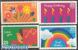 Greeting stamps 4v