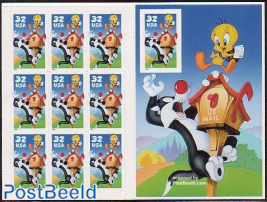 Tweety & Sylvester m/s Imperforated stamp right