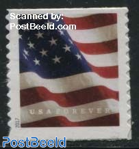 Definitive, Flag 1v s-a (coil, BCA, microtext USPS bottom right, year black)