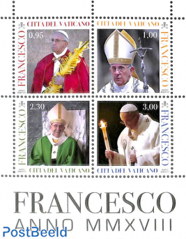 Pontification, pope Francis 4v, m/s