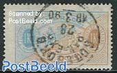 1Kr blue/brown, Perf. 13, Stamp out of set