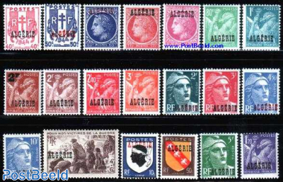 French stamps overprinted 20v