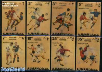 World Cup Football, 3-D stamps 8v