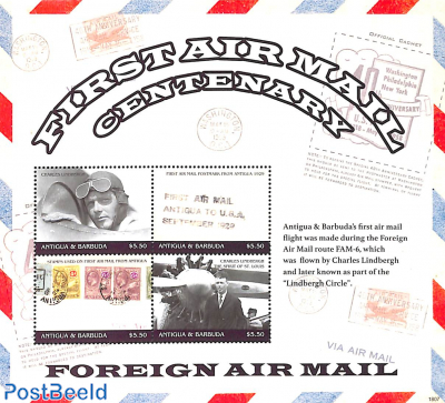 Airmail centenary 4v m/s