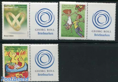Greeting stamps 3v+tabs