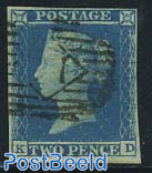 2p Blue, Queen Victoria