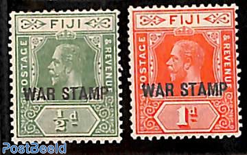 War stamp overprints 2v