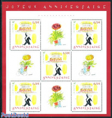 Anniversaire m/s of 5 stamps