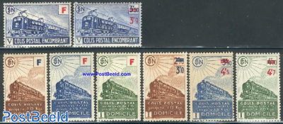 Parcel stamps, railways 8v