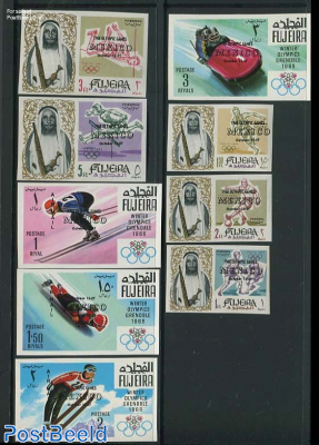 Olympic Games Mexico overprints 9v, imperforated