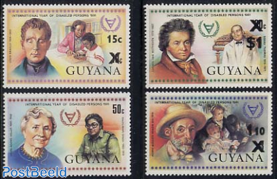 Int. year of disabled people 4v, overprints