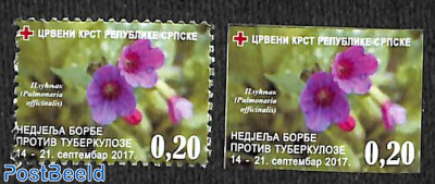 Welfare Red Cross, flowers 2v (perforated & imperforated)