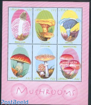 Mushrooms 6v m/s /Dictyophora Indusiata 6v