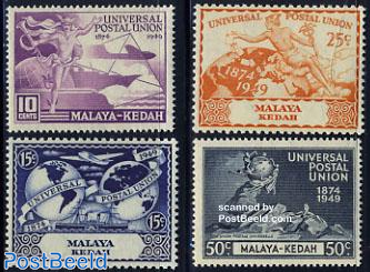Kedah, 75 years UPU 4v