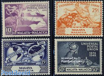 Malacca, 75 years UPU 4v