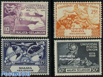 Selangor, 75 years UPU 4v