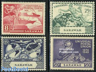 Sarawak, 75 years UPU 4v