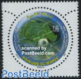 African football 1v (round stamp)