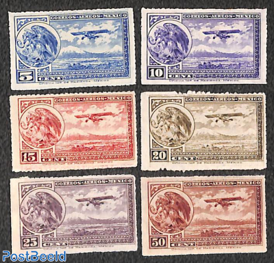 Airmail definitives 6v, perf. lines