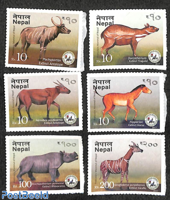 Prehistoric mammals of Nepal 6v s-a