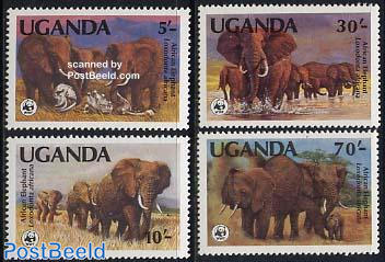 WWF, elephants 4v