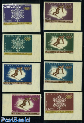 Olympic Winter Games history 8v imperforated