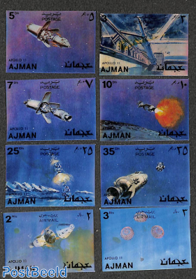 Apollo 11, 3-D stamps 8v
