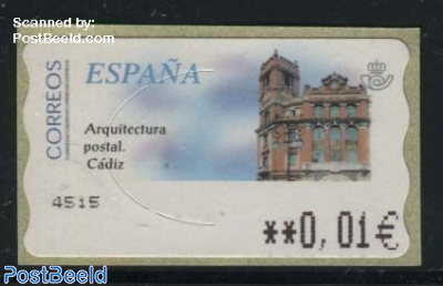 Automat stamp, Cadiz post office, (face value may vary)