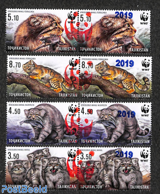 Red Panda overprints on WWF stamps 8v (4x[:])