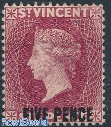 FIVE PENCE Overprint 1v