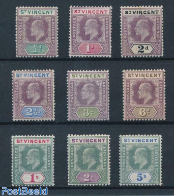 Definitives, Edward VII, WM Crown-CA 9v