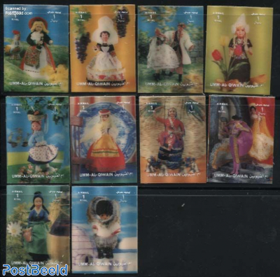 Costumes 10v, 3-D Stamps