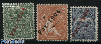 PAZ 1904 overprints 3v