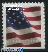 Definitive, Flag 1v s-a (APU, microtext USPS top right, year black, top or bottom imperforated, from